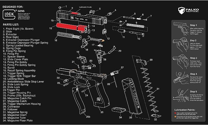 Gun Cleaning Mat for Glock