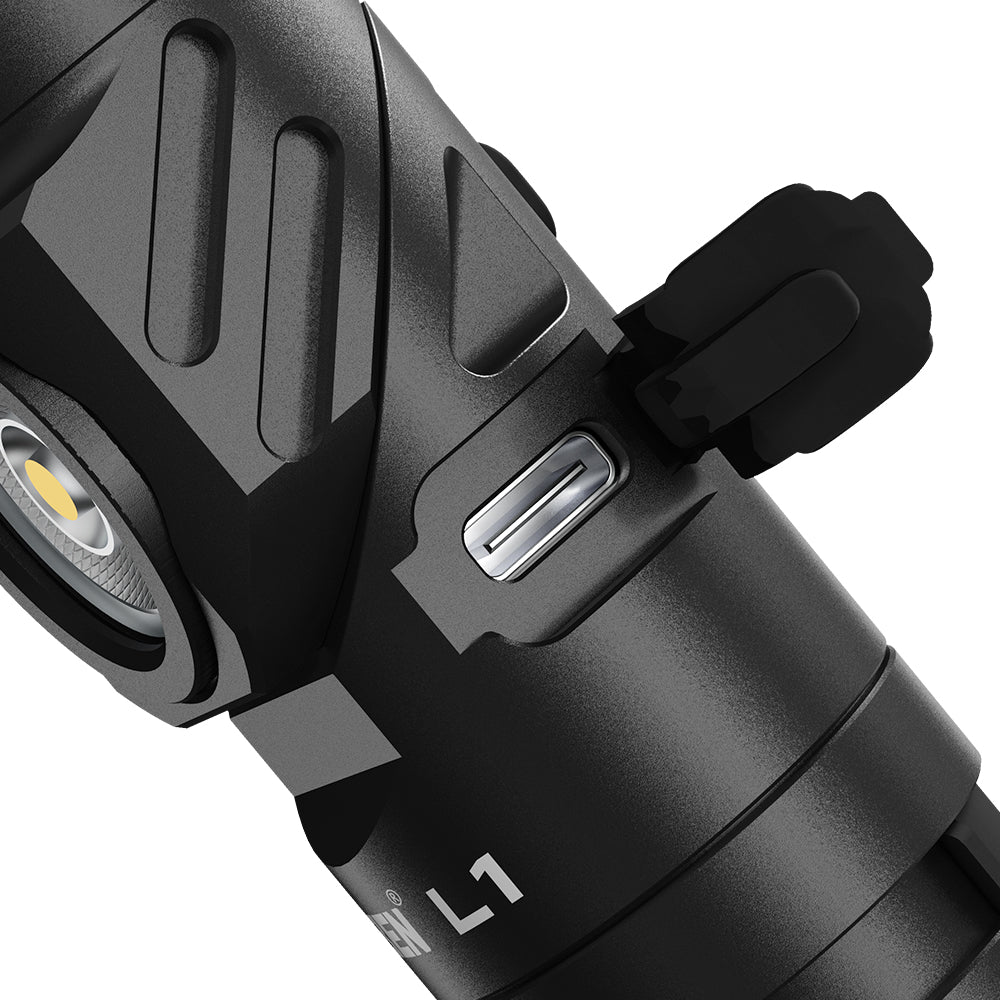 Lanterna L1 2000 Lumens - Lanterna de duas fontes de luz com cabeça giratória de 180°