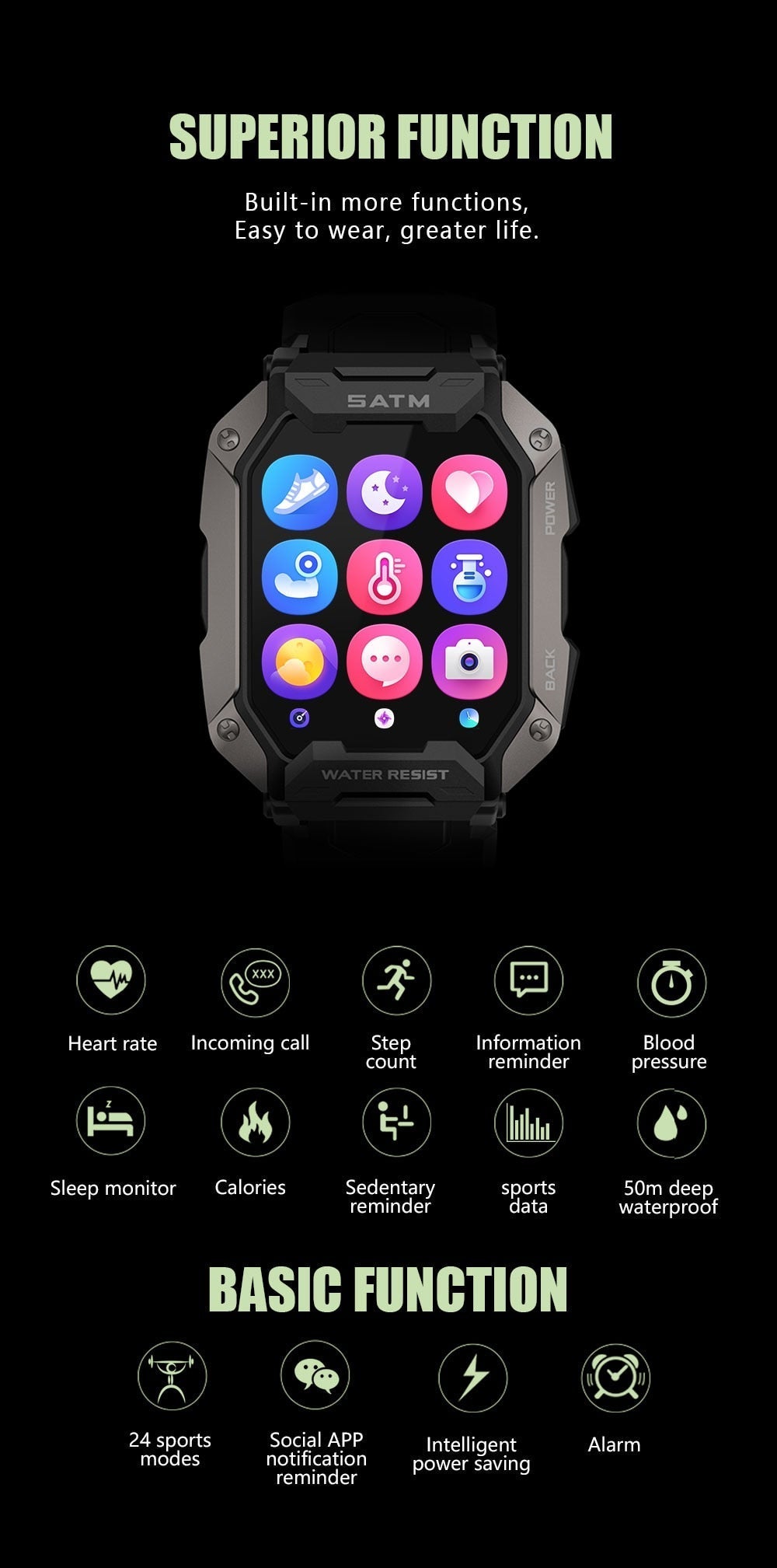 5ATM Smart Watch